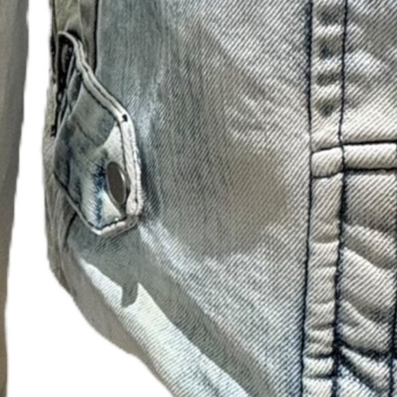 Vintage Denim Moto Jacket Size Medium - Picture 7 of 16